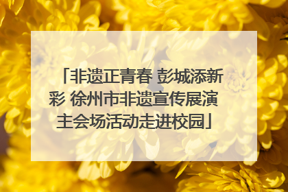 非遗正青春 彭城添新彩 徐州市非遗宣传展演主会场活动走进校园